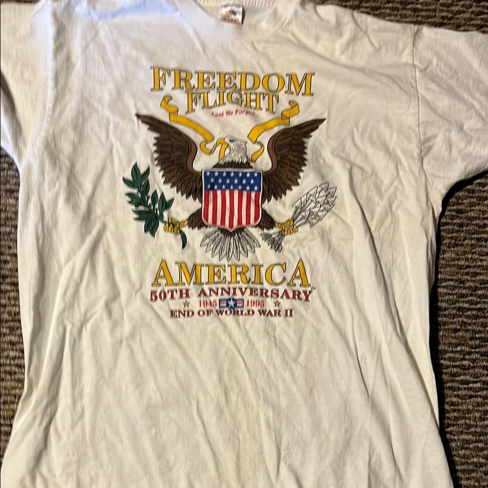 Vintage American World War 2 Anniversary Freedom Flight Shirt